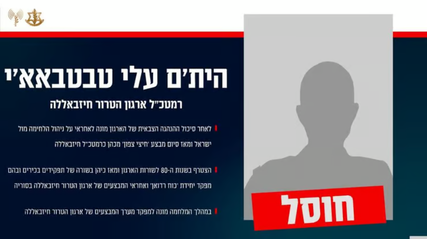 الصورة التعريفية بالشهيد القائد التي وزعها المتحدث باسم جيش الاحتلال الإسرائيلي